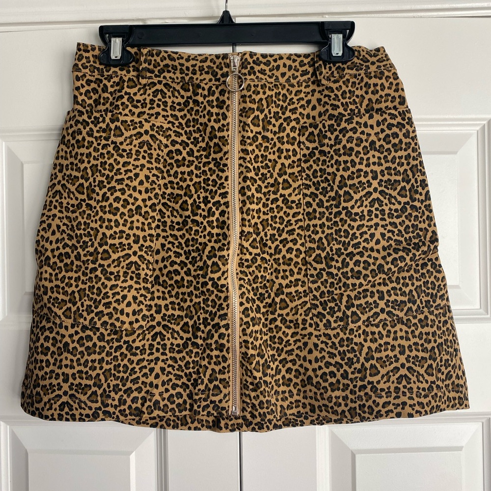 Tan A-line Mini Skirt for Casual Night Out